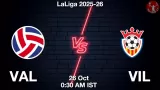 VAL vs VIL Match Preview & Latest Updates - <small>Sun, 26 Oct 12:30 AM IST</small>