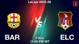 BAR vs ELC Match Preview & Latest Updates - <small>Sun, 02 Nov 11:00 PM IST</small>