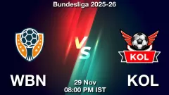 WBN vs KOL Match Result