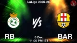 RB vs BAR Match Preview & Latest Updates - <small>Sat, 06 Dec 11:00 PM IST</small>
