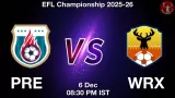 PRE vs WRX Match Preview & Latest Updates - <small>Sat, 06 Dec 08:30 PM IST</small>