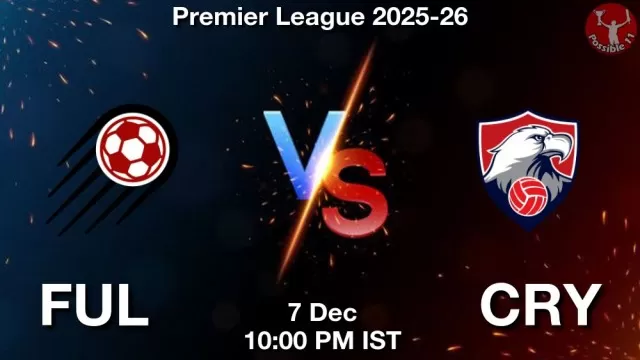 FUL vs CRY ड्रीम11 भविष्यवाणी, फैंटेसी फुटबॉल टीम - 07 दिसंबर 2025