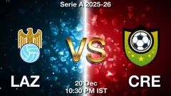 LAZ vs CRE Match Result