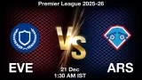 EVE vs ARS Match Preview & Latest Updates - <small>Sun, 21 Dec 01:30 AM IST</small>