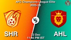 SHR vs AHL Match Result