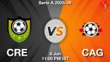 CRE vs CAG Match Preview & Latest Updates - <small>Thu, 08 Jan 11:00 PM IST</small>