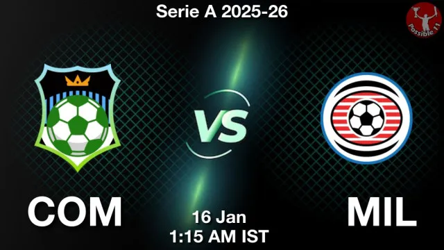 COM vs MIL Match Previews and Football Tips