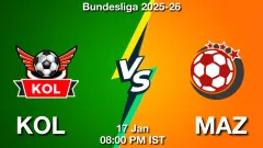KOL vs MAZ Match Result