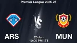 ARS vs MUN Match Preview & Latest Updates - <small>Sun, 25 Jan 10:00 PM IST</small>