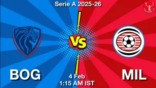 BOG vs MIL BOG vs MIL - Serie A