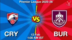 CRY vs BUR Match Result