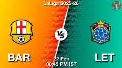 BAR vs LET Match Result