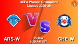 ARS-W vs CHE-W Dream11 Prediction - <small>Wed, 25 Mar 01:30 AM IST</small>