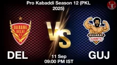 DEL vs GUJ Match Result