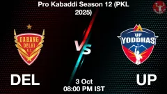 DEL vs UP Match Result