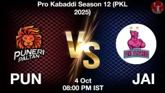 PUN vs JAI Match Result