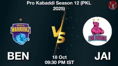 BEN vs JAI Match Result