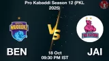 BEN vs JAI Match Preview & Latest Updates - <small>Sat, 18 Oct 09:30 PM IST</small>