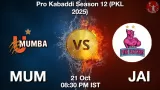 MUM vs JAI Match Preview & Latest Updates - <small>Tue, 21 Oct 08:30 PM IST</small>