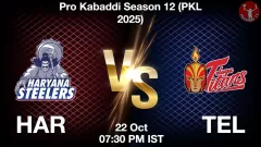 HAR vs TEL Match Result