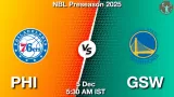 PHI vs GSW Match Preview & Latest Updates - <small>Fri, 05 Dec 05:30 AM IST</small>