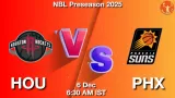 HOU vs PHX Match Preview & Latest Updates - <small>Sat, 06 Dec 06:30 AM IST</small>
