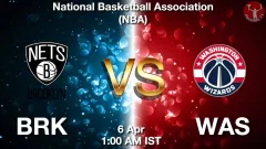 BRK vs WAS Match Result