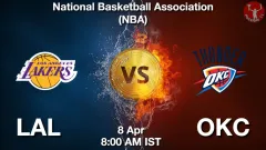 LAL vs OKC Match Result