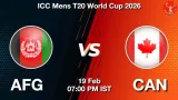 AFG vs CAN T20 WC 2026, Pitch Report, Head to Head, Playing 11, AI Prediction