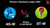 AS-W vs ST-W WBBL 2025, Pitch Report, Head to Head, Playing 11, AI Prediction