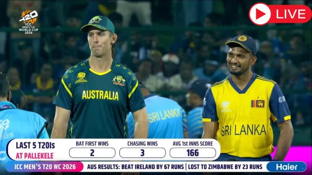 Australia vs Sri Lanka Match Live Scorecard,