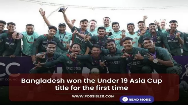 Bangladesh won the Under 19 Asia Cup