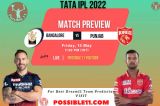 BLR vs PBKS Playing 11, Pitch Report And, Fantasy Cricket Winning Tips