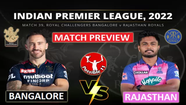 BLR vs RR Match Preview, Dream11 Match