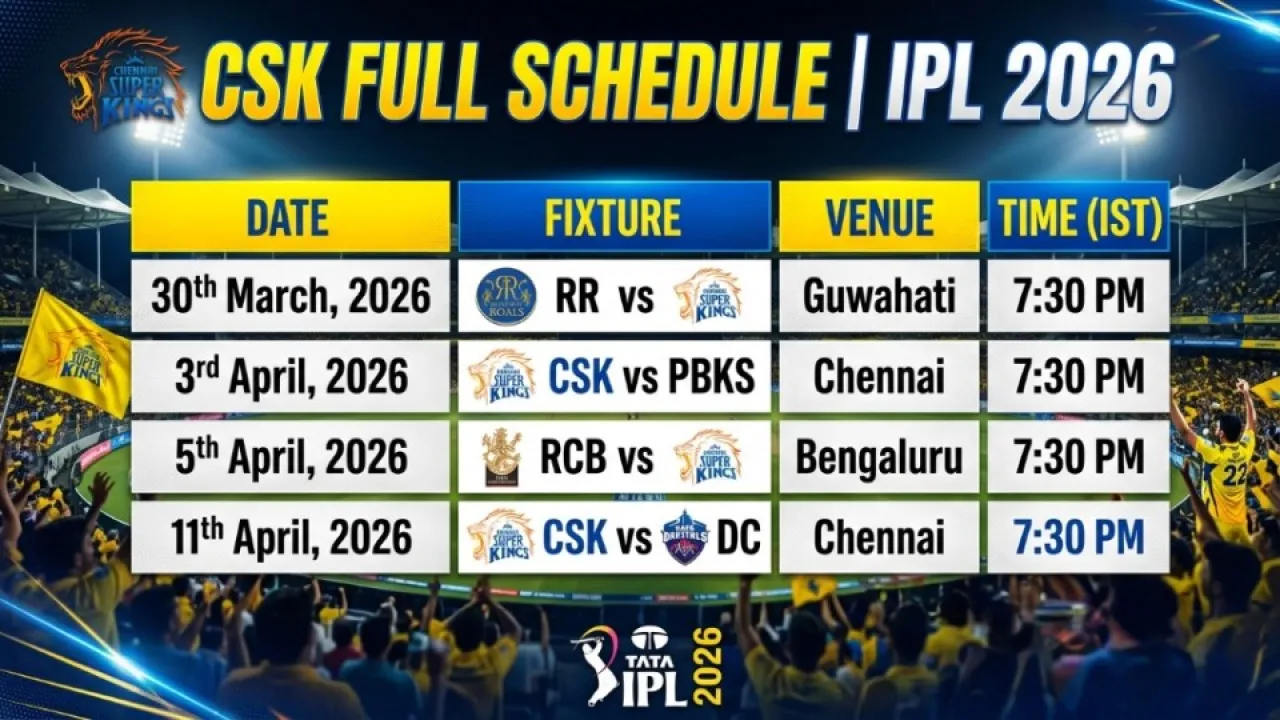 csk full schedule ipl 2026