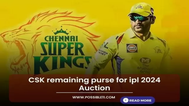 CSK remaining purse for ipl 2024 Auction