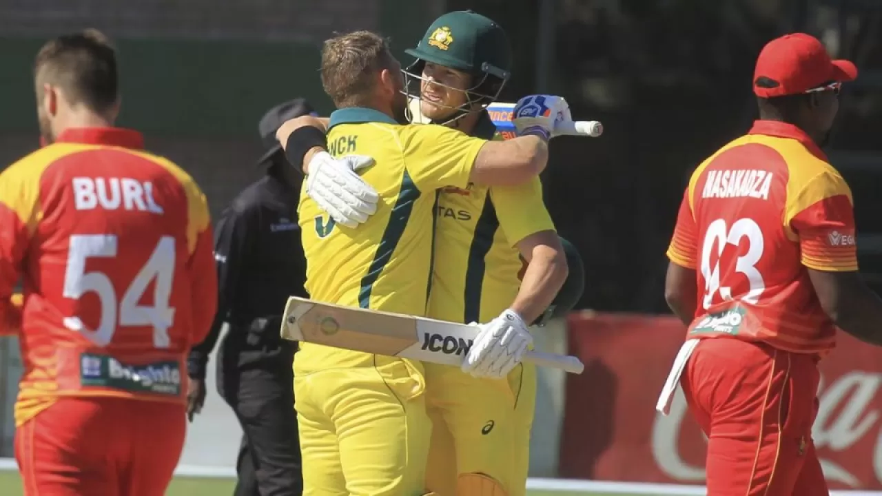 darcy short and aaron finch (australia)