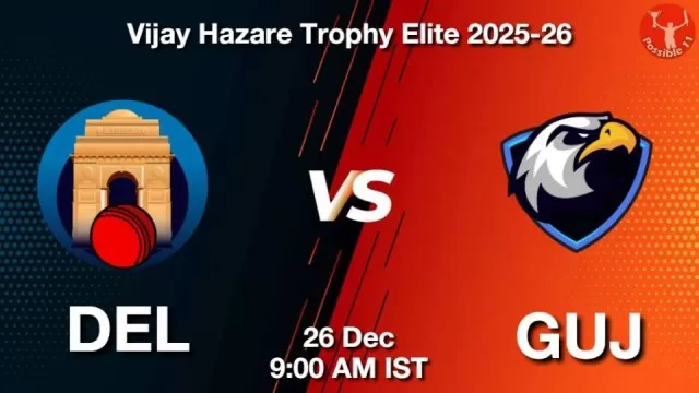 DEL vs GUJ VHT 2025-26, Pitch Report, Head to Head, Playing 11, AI Prediction