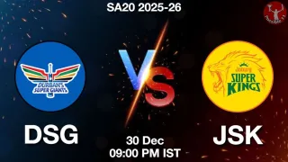 DSG vs JSK SA20 2025-26, Pitch Report, Head to Head, Playing 11, AI Prediction DSG vs JSK SA20 2025-26, Pitch