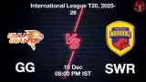 GG vs SWR, Pitch Report, Head to Head, Playing 11, AI Prediction