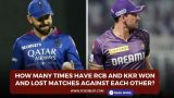 How many times have RCB and KKR won and lost matches against each other?