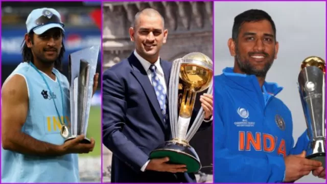 How many trophies has MS Dhoni won