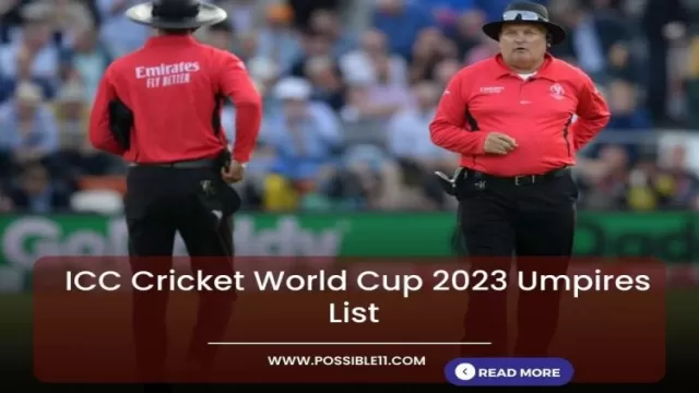  ICC Cricket World Cup 2023 Umpires List