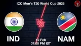 IND vs NAM World Cup 2026, Pitch Report, Head to Head, Playing 11, AI Prediction