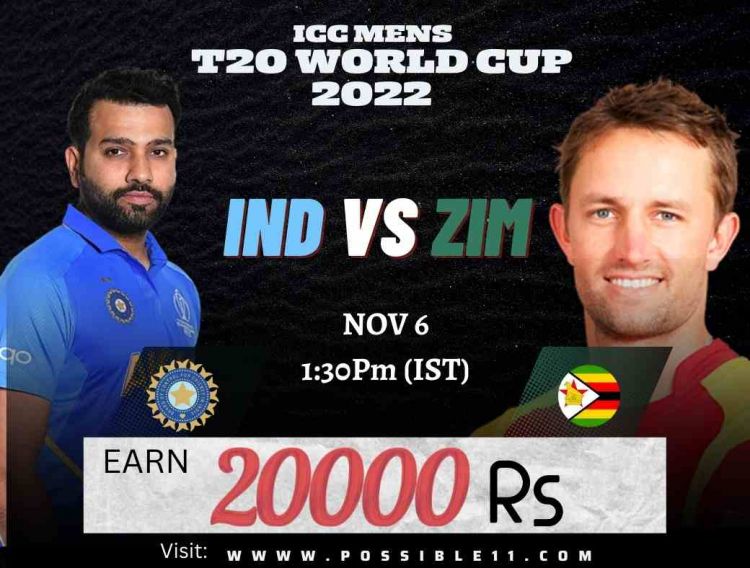 IND vs ZIM Dream11 Prediction, Fantasy Cricket Tips, Dream11 Team Today Match