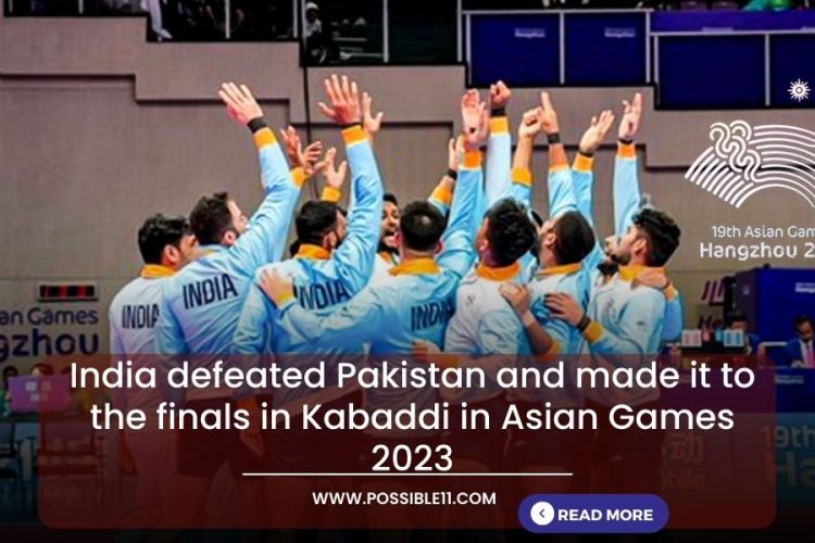 India defeated Pakistan and made it to the finals in Kabaddi in Asian Games 2023