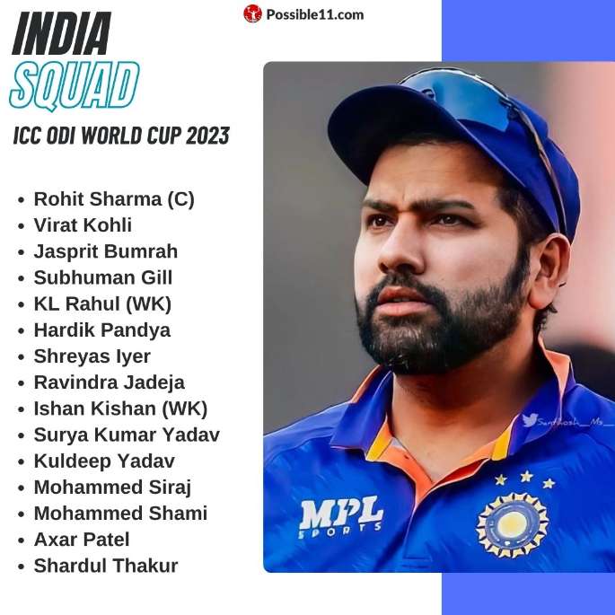 India Squad For Odi World Cup Bcci Announces India Team For World Cup 2023 1134