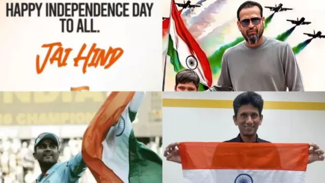 Indian cricketers show patriotism on 77th Independence