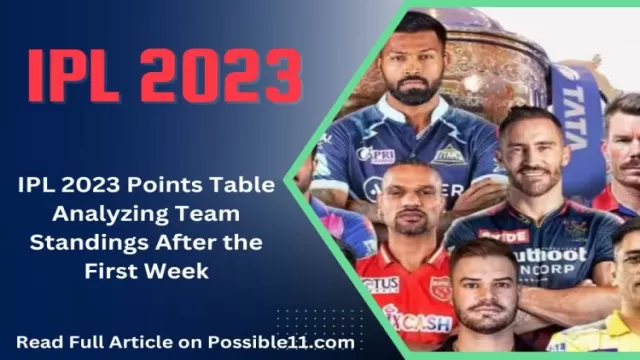 IPL 2023 Points Table: Analyzing Team Standings