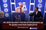 IPL 2024 auction: Full list of 333 players up for grabs and their base price